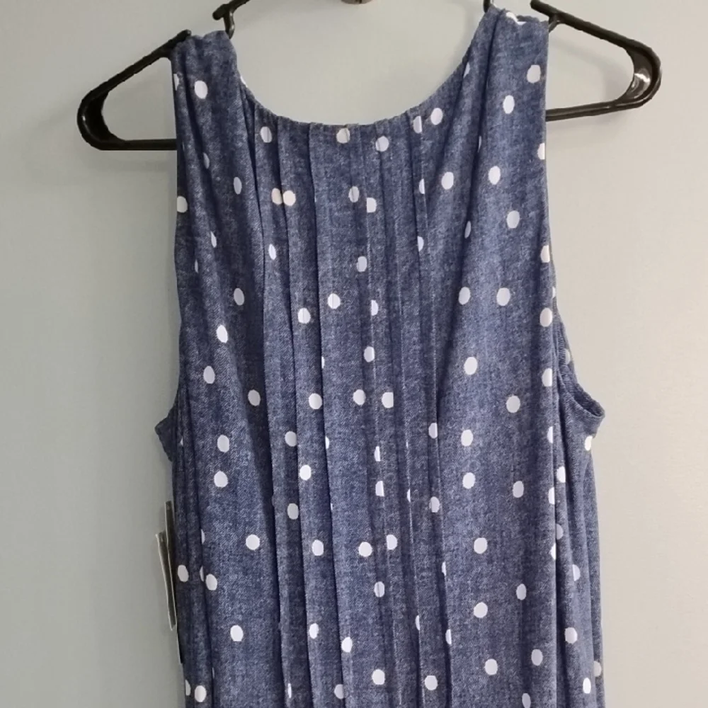 Perceptions Blue and White Polka Dot Dress Size XL - Picture 5 of 6
